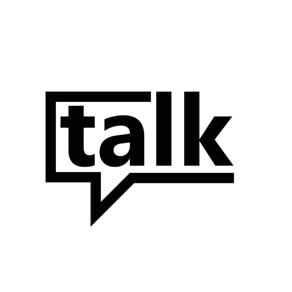 Talk speech chat letter logo icon design vector