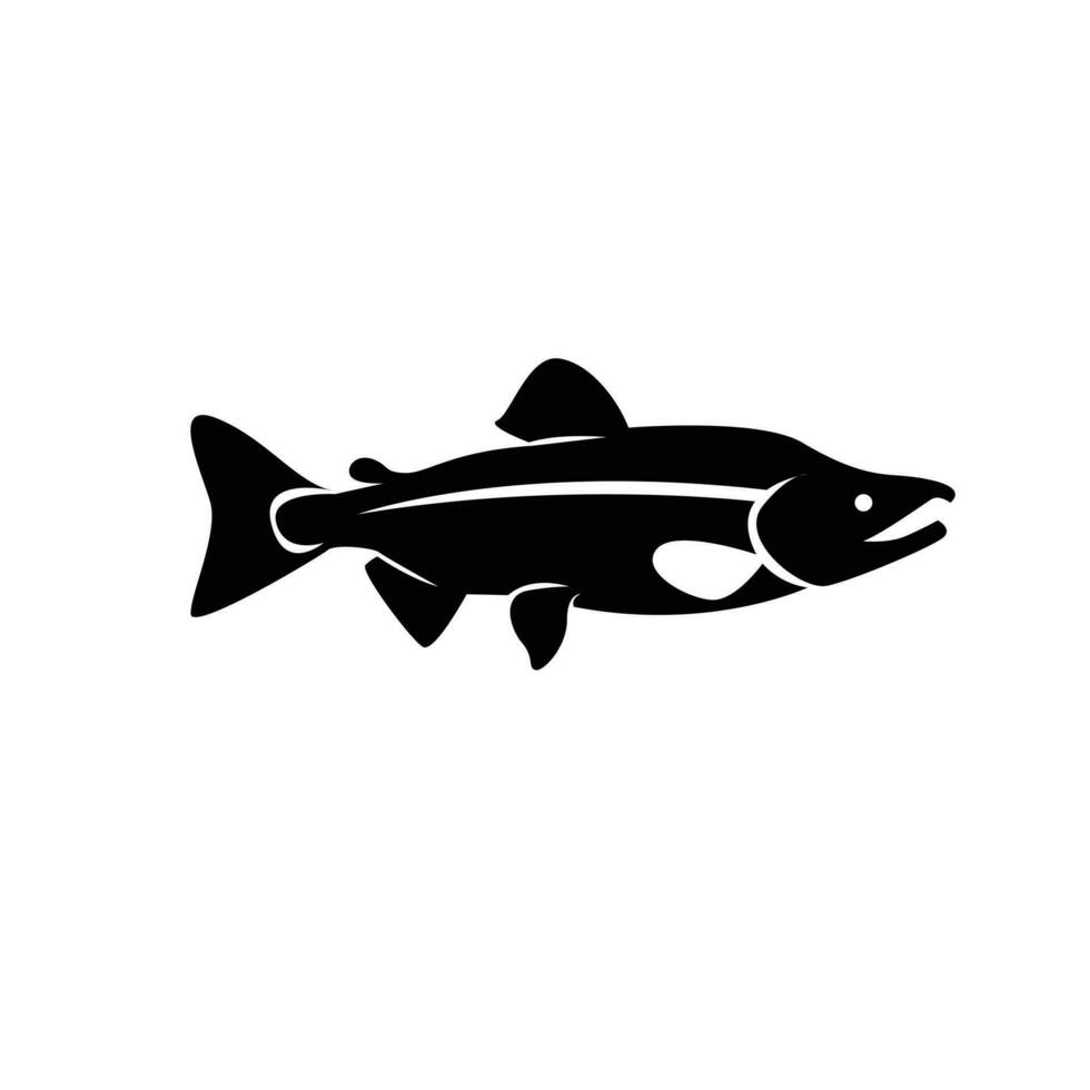 Salmon fish silhouette logo icon design illustration vector