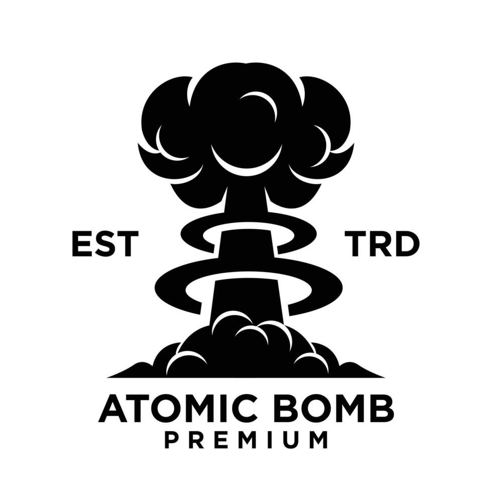 atómico bomba logo icono diseño ilustración vector