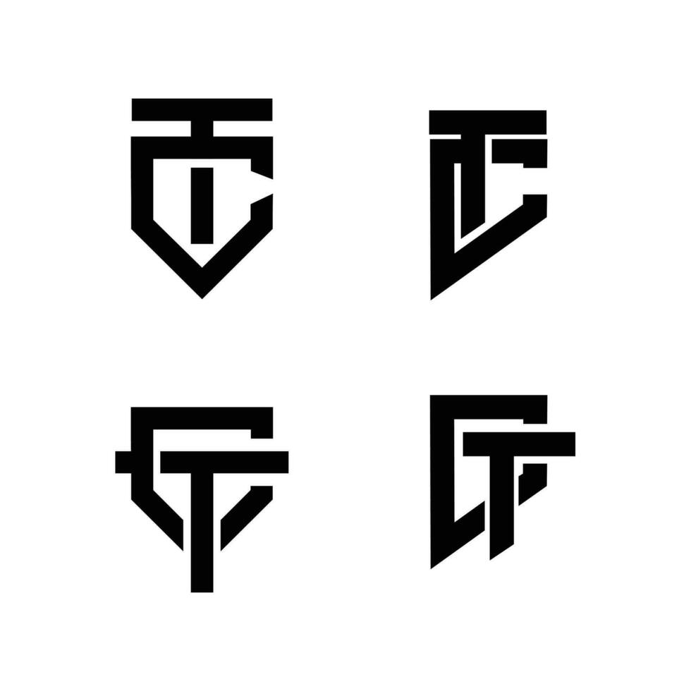 tc ct letter logo icon design vector