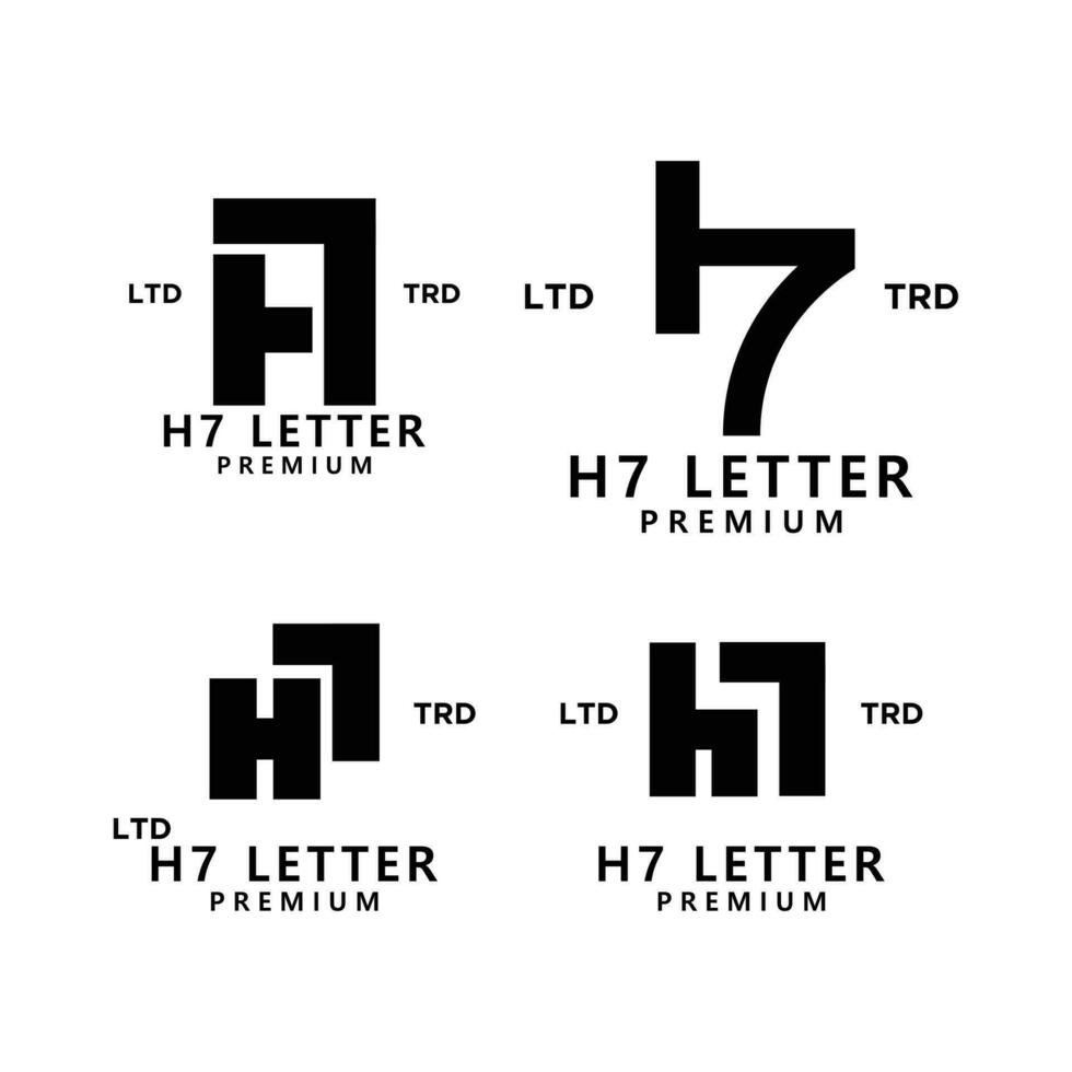 h7 letter logo icon design vector