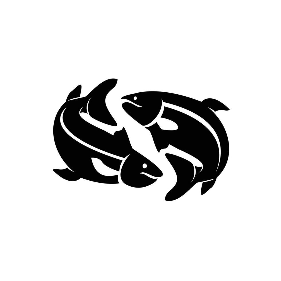 Salmon fish silhouette logo icon design illustration vector