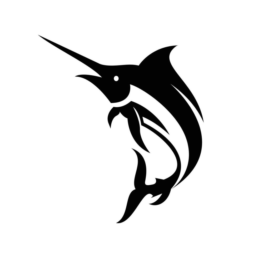 Marlin fish silhouette logo icon design vector