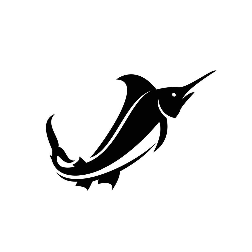 Marlin fish silhouette logo icon design vector