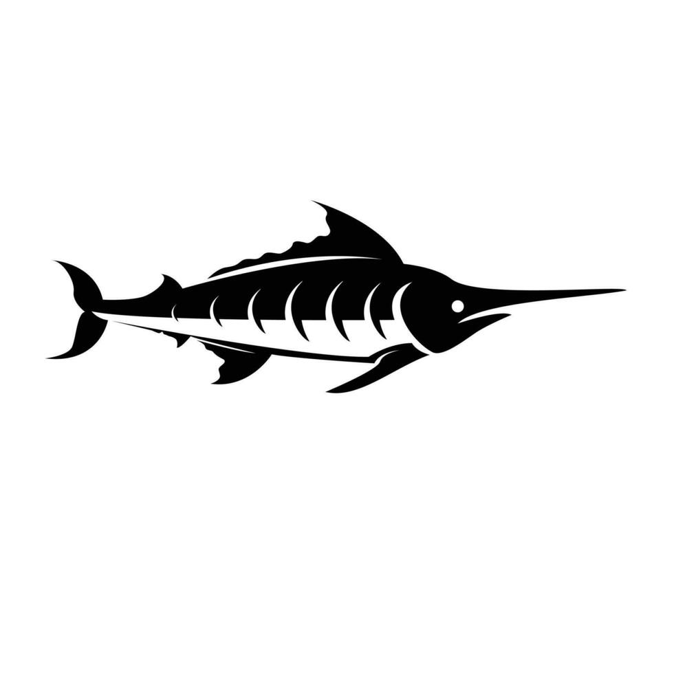 Marlin fish silhouette logo icon design vector