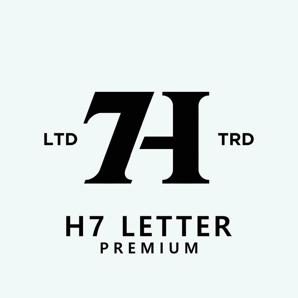 h7 letter logo icon design vector