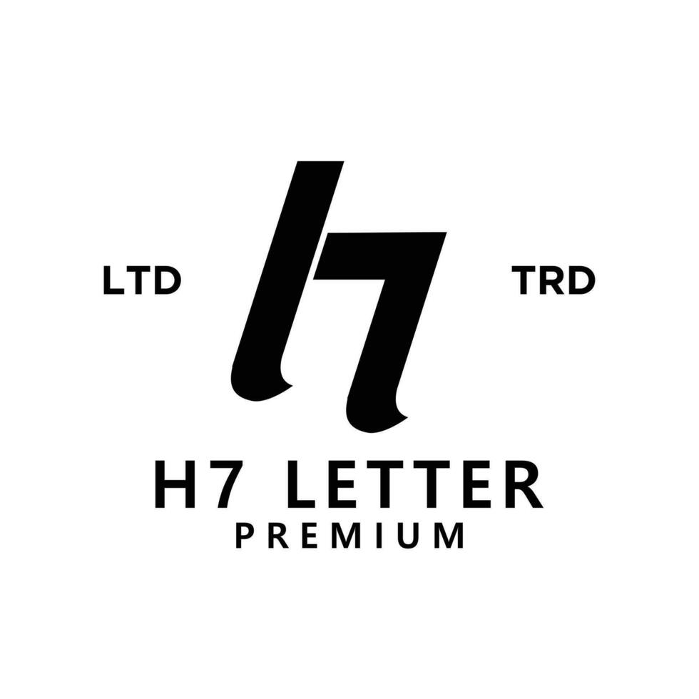 h7 letter logo icon design vector