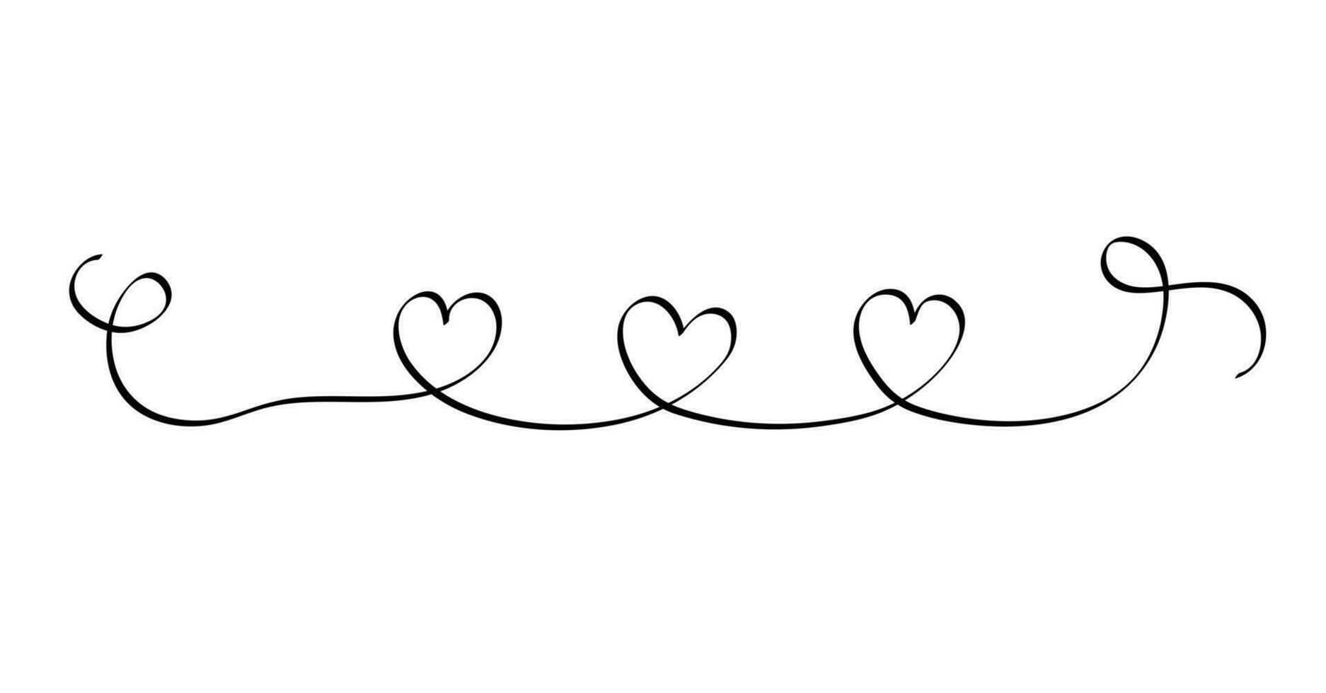 Love with hearts hand written single continuous line lettering phrase in simple doodle style vector illustration isolated for greeting card, postcards, poster, banner, wedding concept