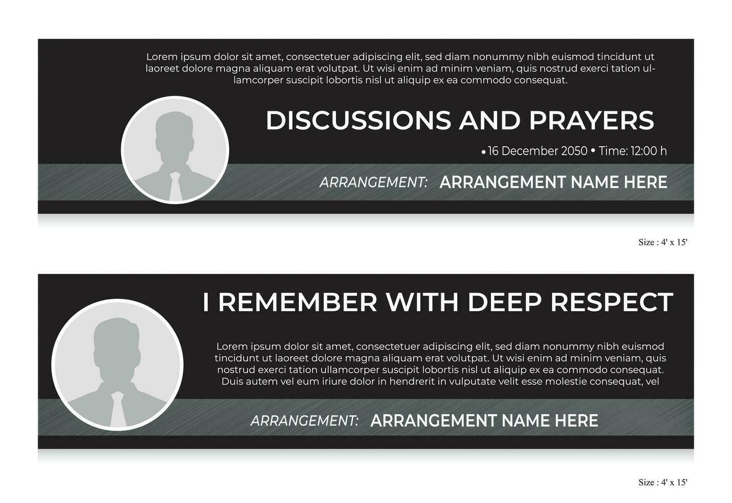 funeral announcement card farewell post design vector