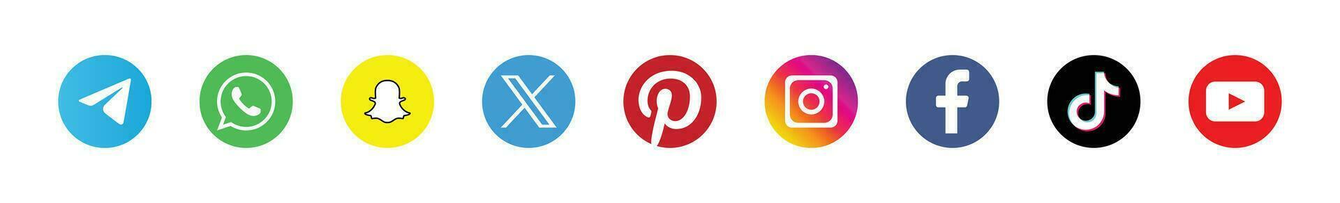 Major Social Media Brand Logos - Icons for Facebook, Instagram, Twitter, YouTube vector
