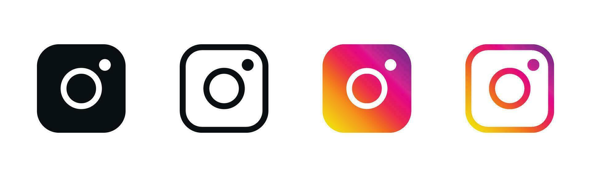 Instagram Brand Logo Icons Set - Social Media Symbols Vector Graphics