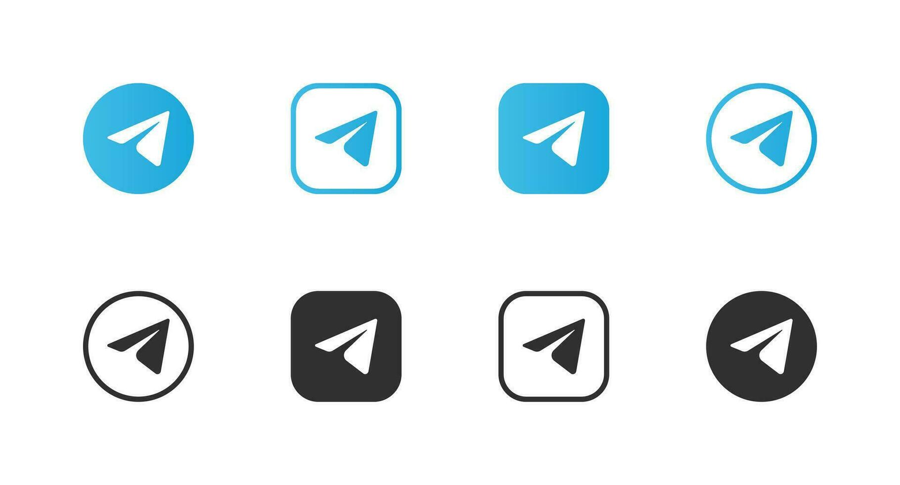 Telegram Logo Icon Set - Messaging App Brand Symbols Vector