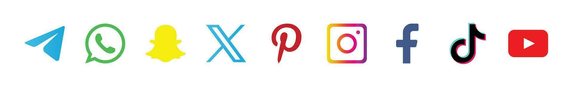 Major Social Media Brand Logos - Icons for Facebook, Instagram, Twitter, YouTube vector