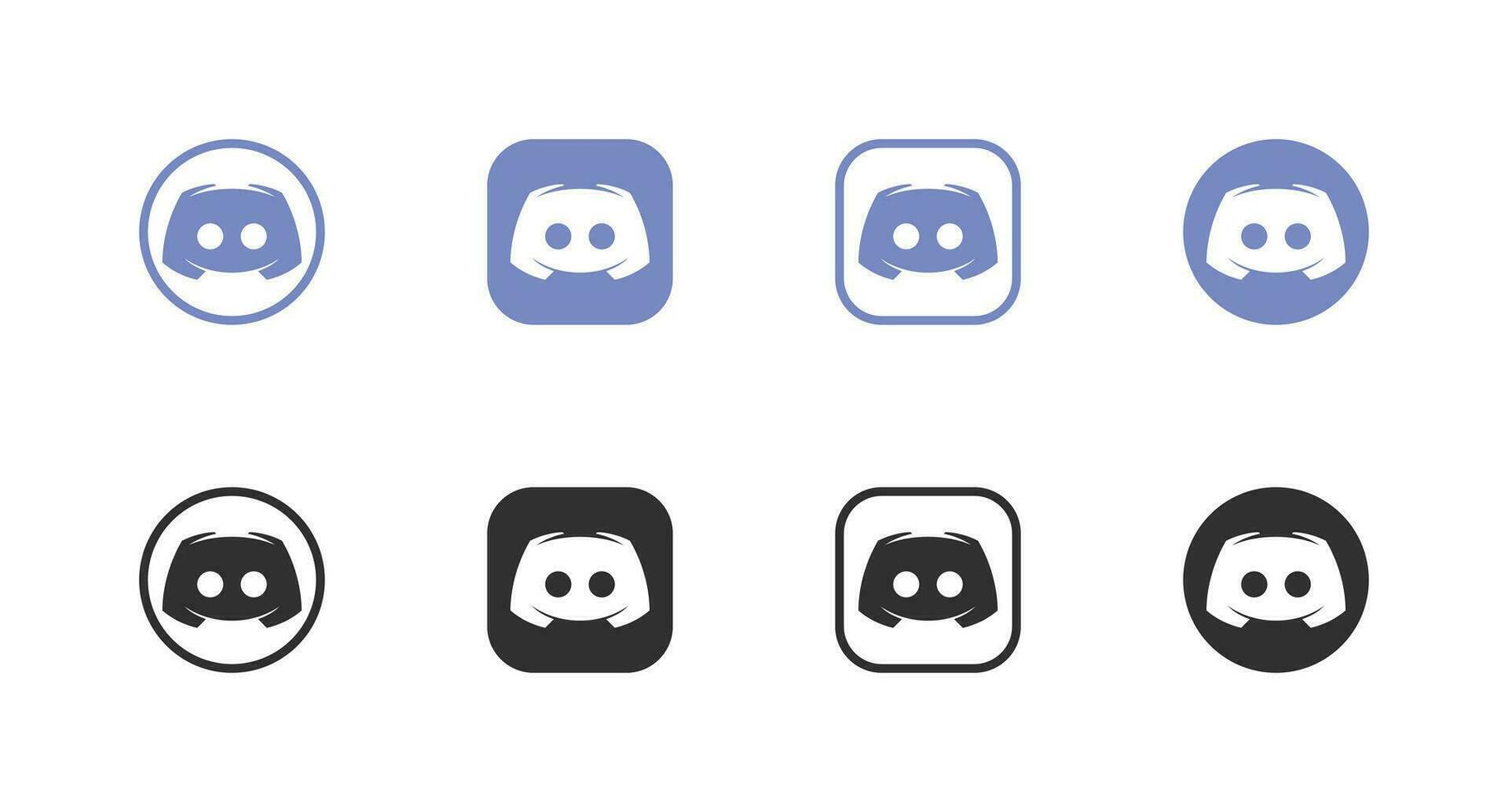 Discord Logo Icon Set - Communication Platform Brand Symbols Vector