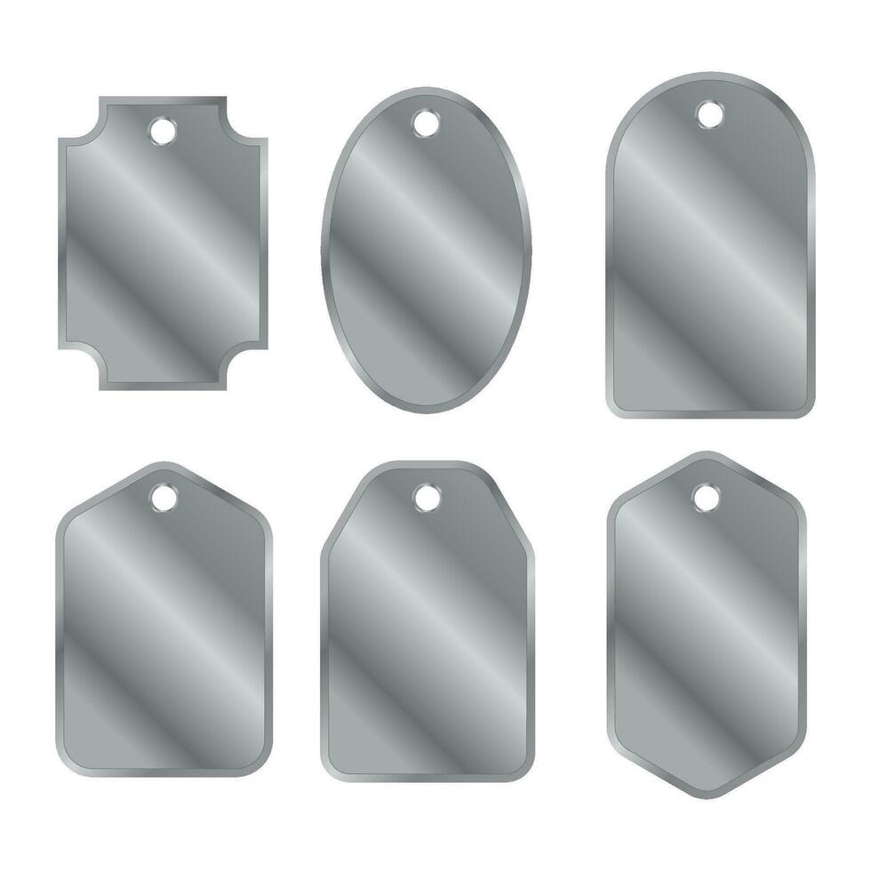 Stainless steel metal panel template vector