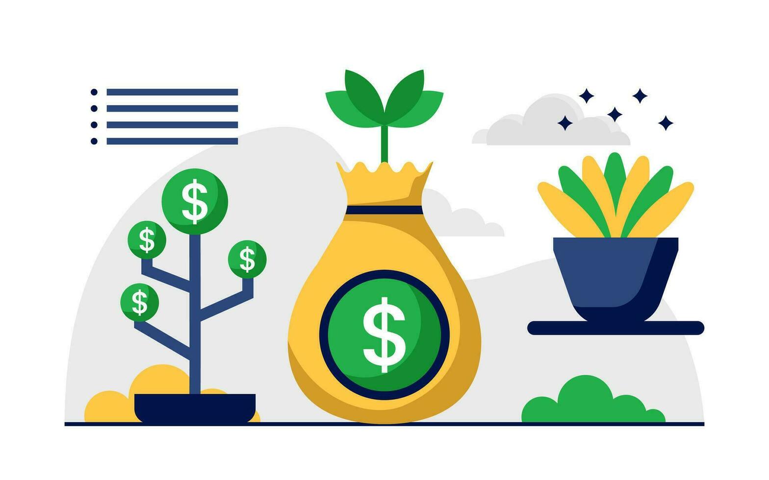 Investment and Finance Flat Concept Illustration vector