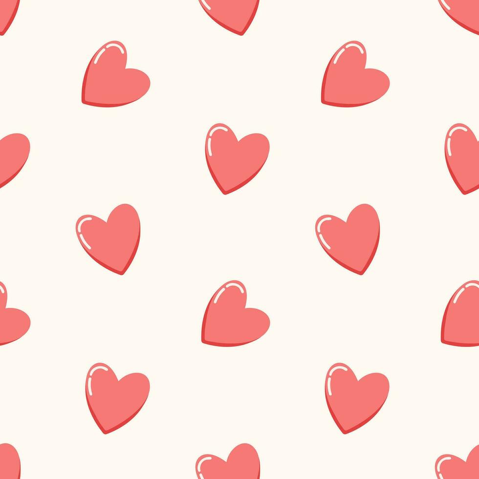 Seamless pattern of doodle hearts on isolated background. Romantic love design for love, Valentines day, mothers day, wedding celebration, greeting card, invitations, scrapbooking. vector