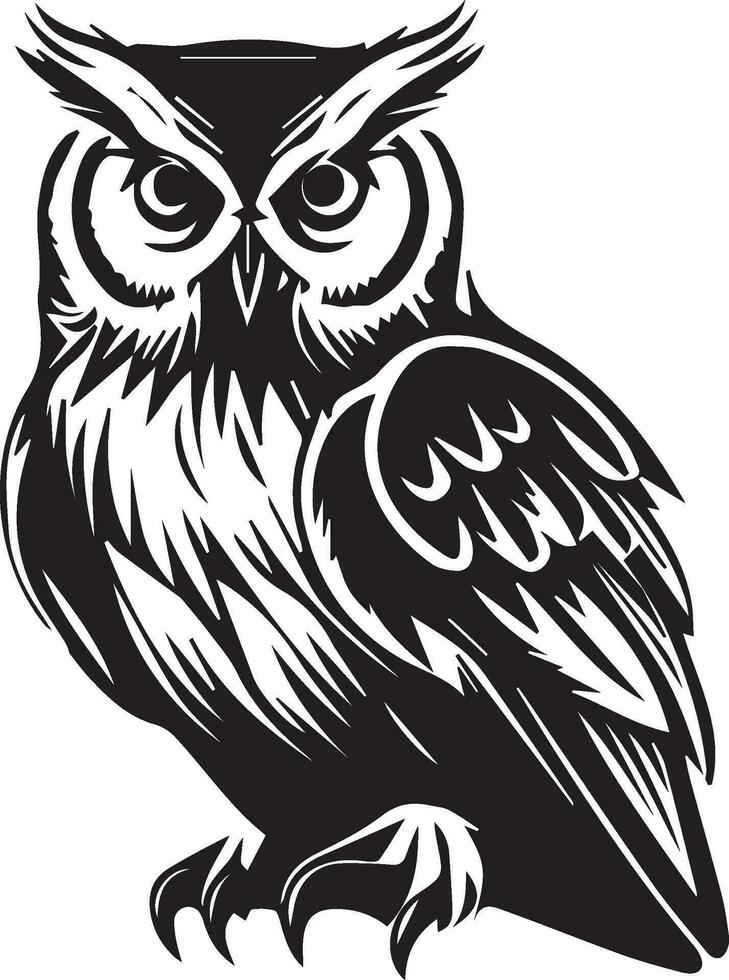 an owl is sitting on a white background vector