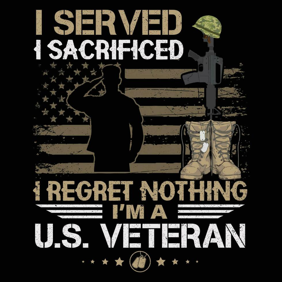 servido yo sacrificado soy un tu s. veterano, veterano diseño vector