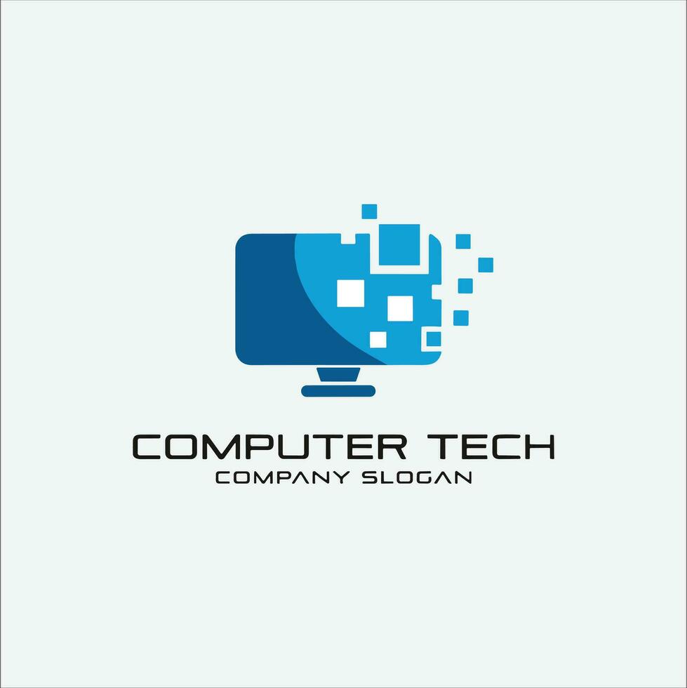Pixel Computer Technology Logo template designs, computer Service logo ...