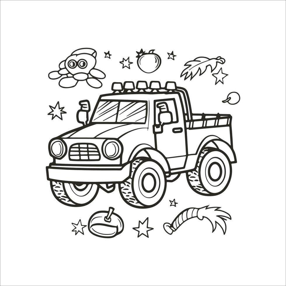 Vector illustration of vehicle colouring page outline