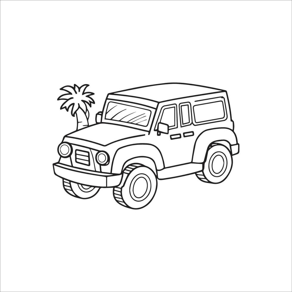 Vector illustration of vehicle colouring page outline