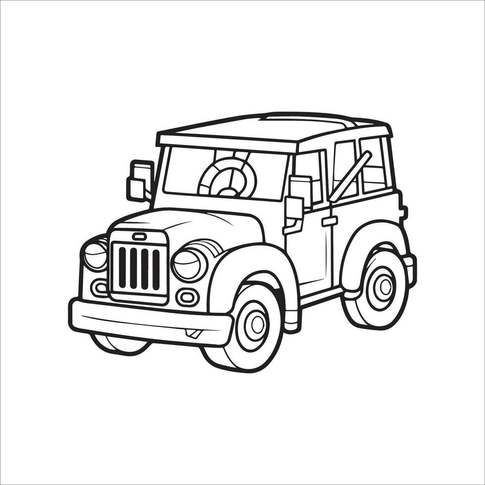 Vector illustration of vehicle colouring page outline