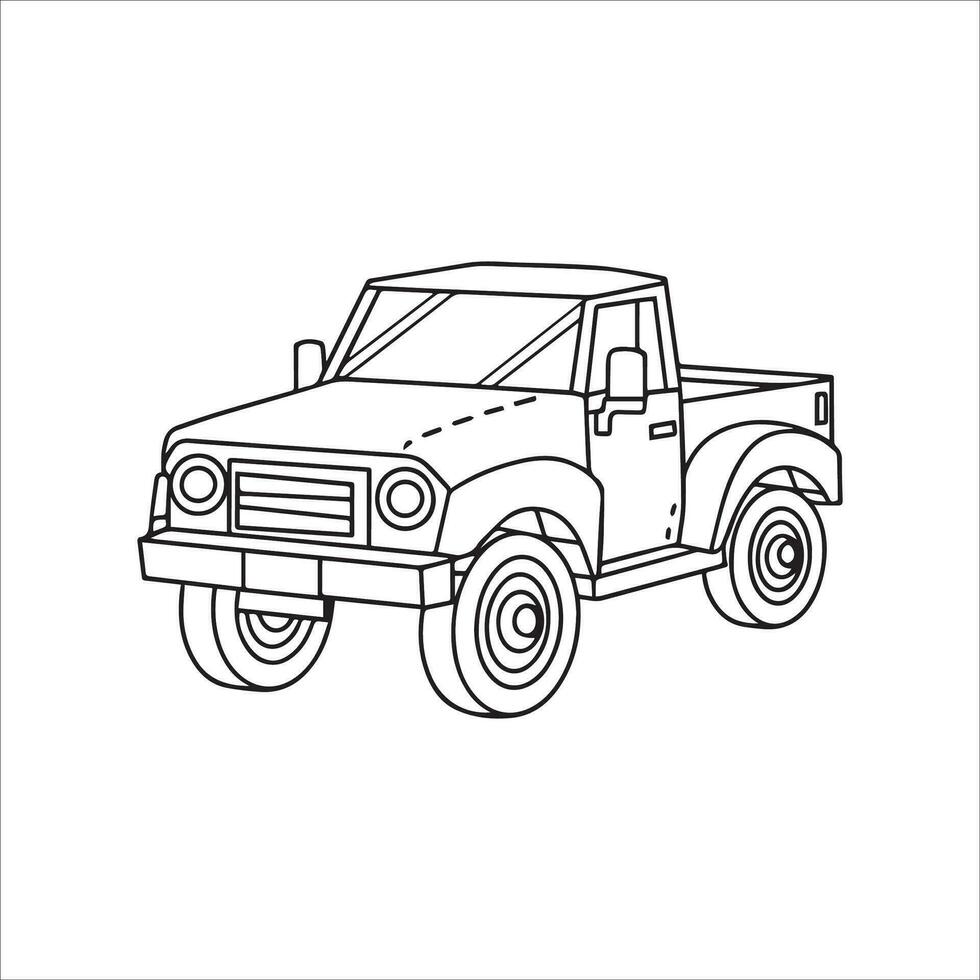 Vector illustration of vehicle colouring page outline