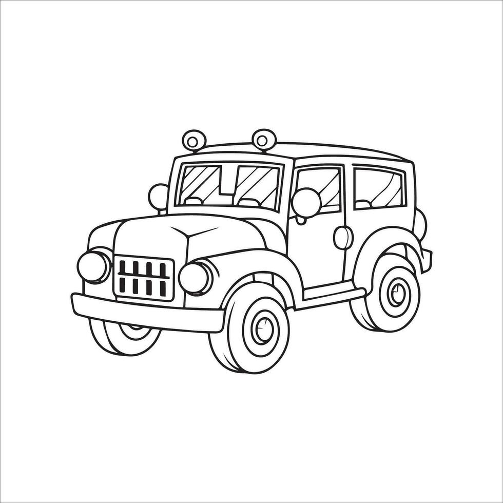 Vector illustration of vehicle colouring page outline