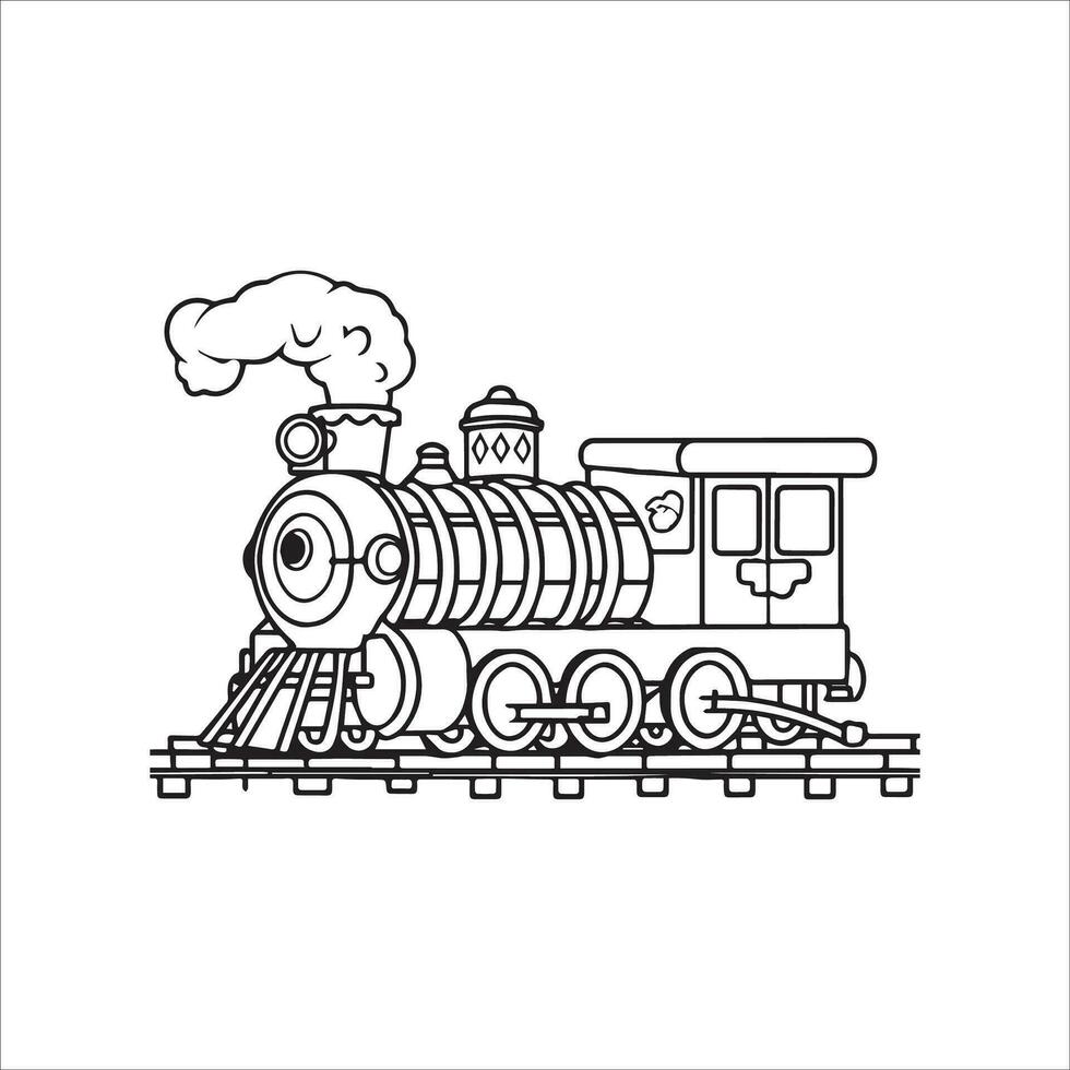 Vector coloring book electric train