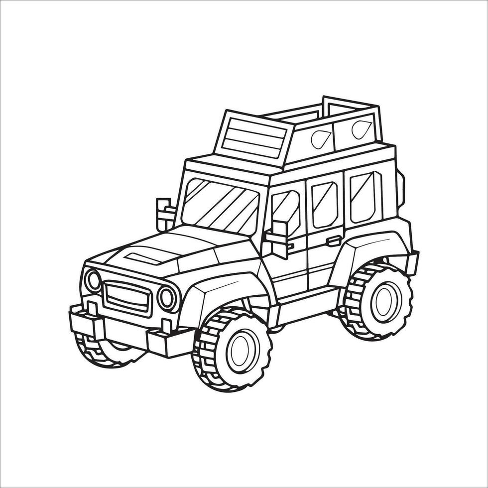 Vector illustration of vehicle colouring page outline