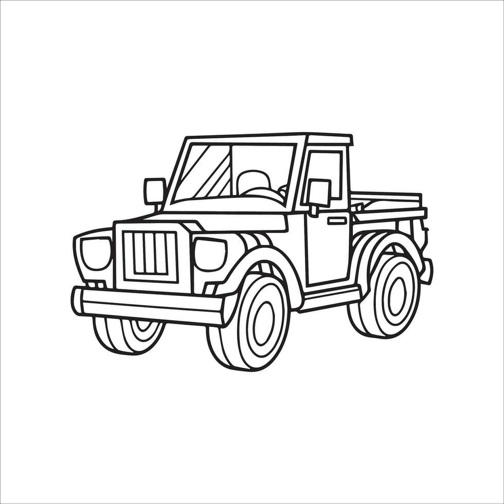 vector ilustración de vehículo colorante página contorno