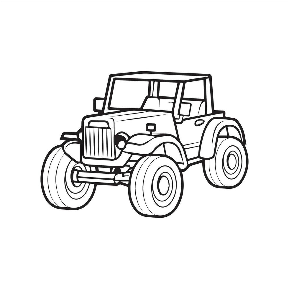 Vector illustration of vehicle colouring page outline