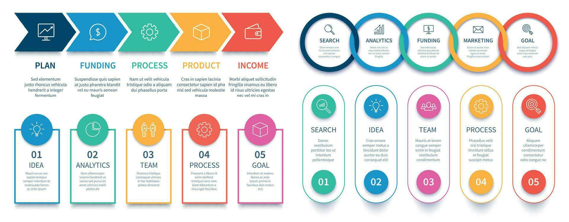 Process steps infographic chart. Business diagram step vector