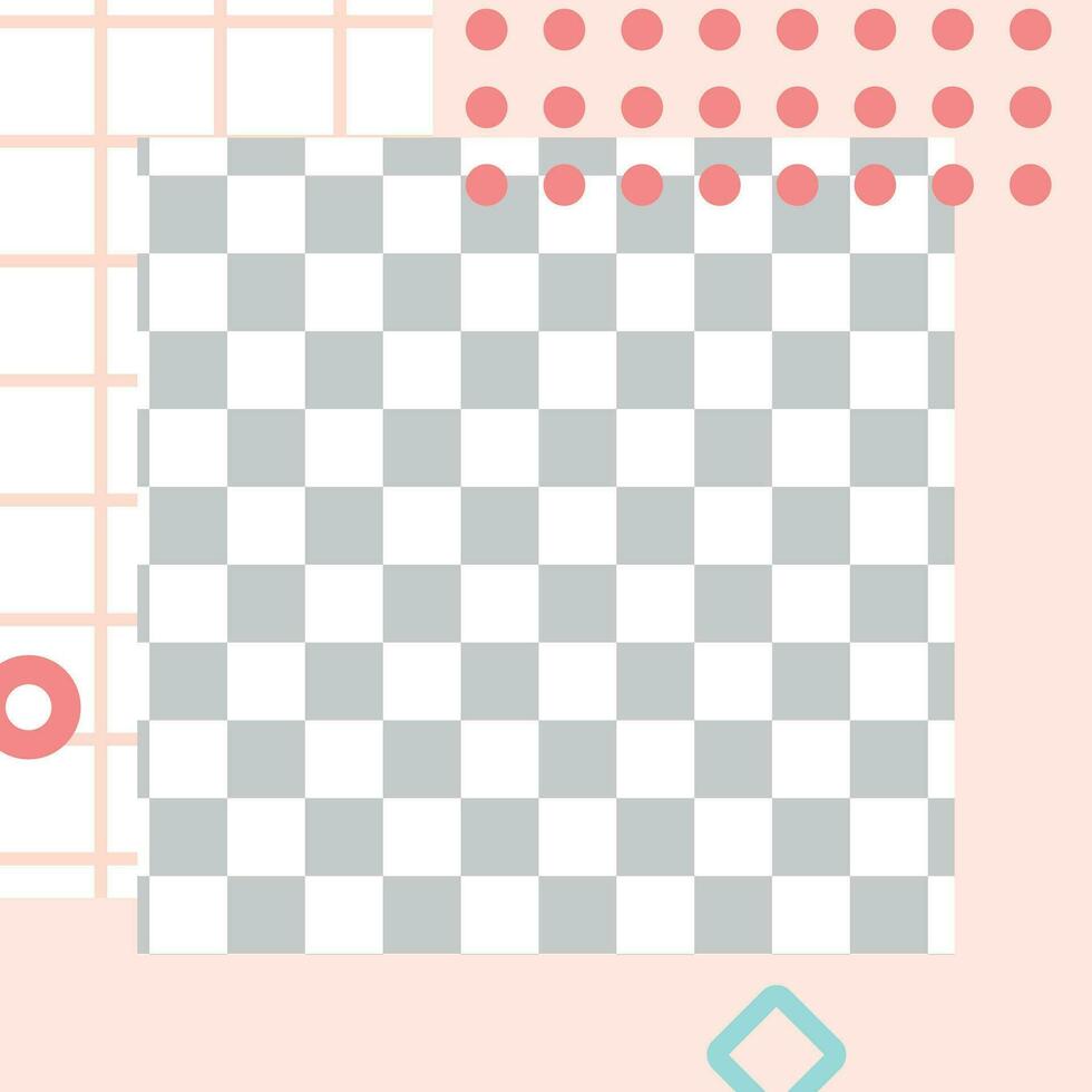 Memphis style post. Trendy abstract social media post template vector