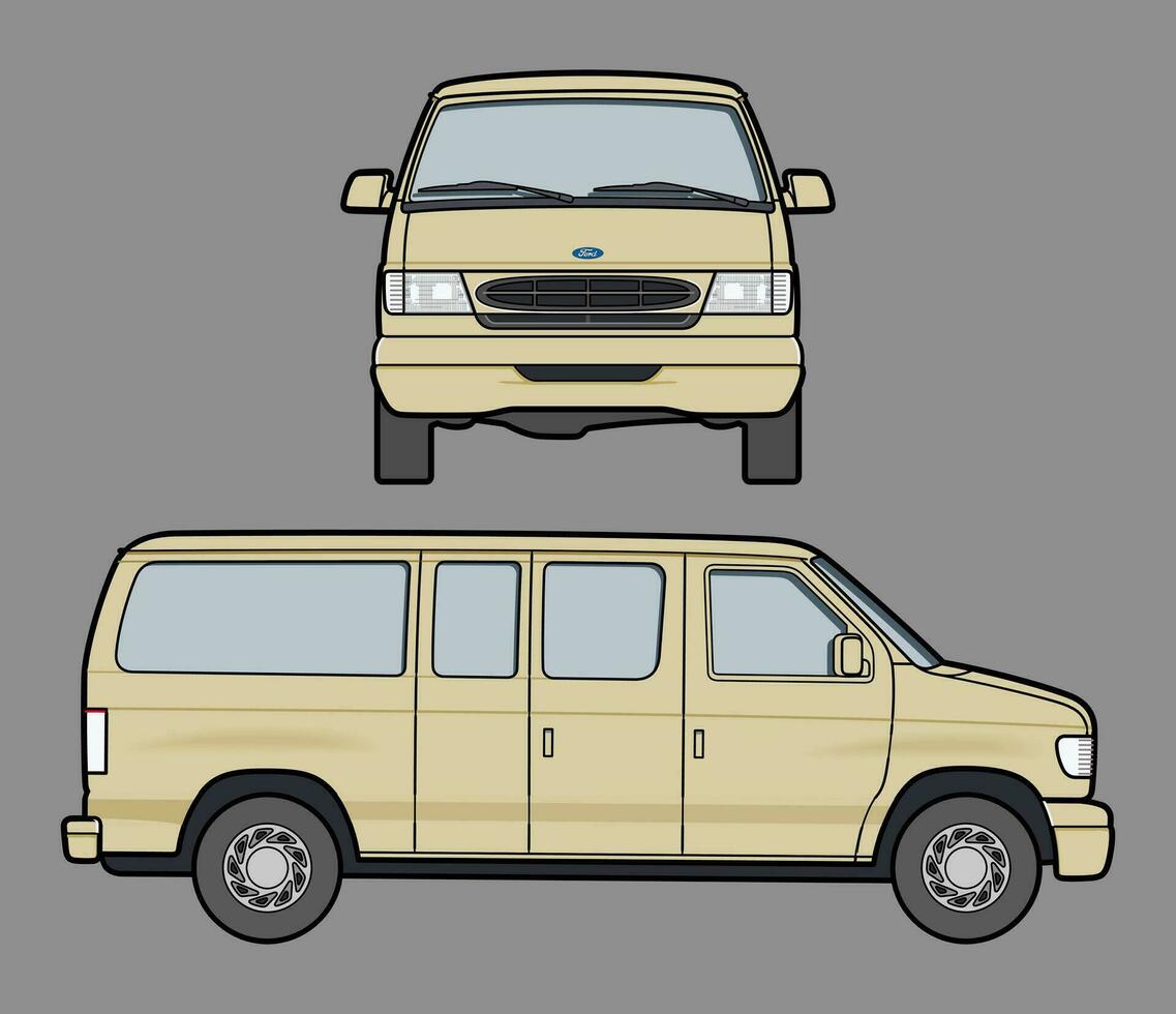 2003 Ford E Series car blueprint vector