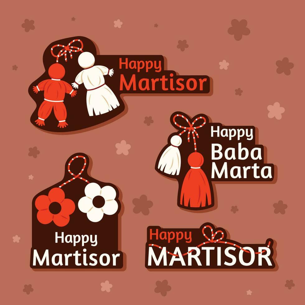 Baba Marta Day Celebration Sticker vector