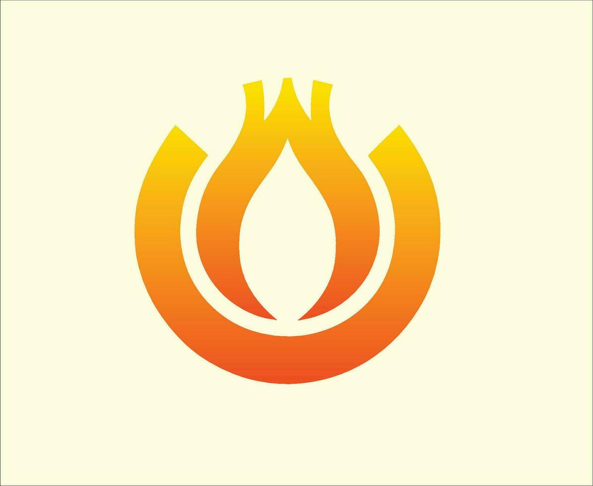 fuego icono logo ilustracion vector