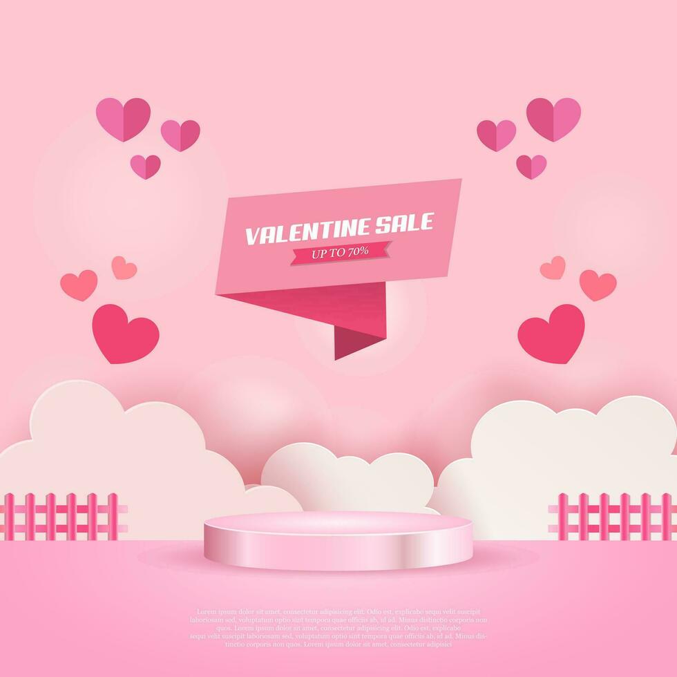 valentine  banner product  display design vector