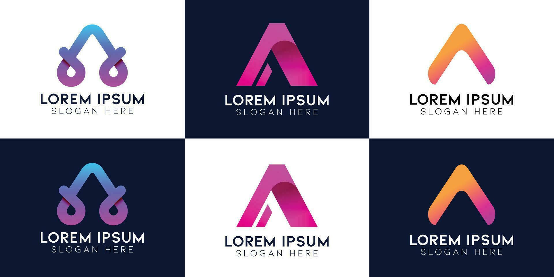 Creative collection of initials monogram letter logo design A template vector