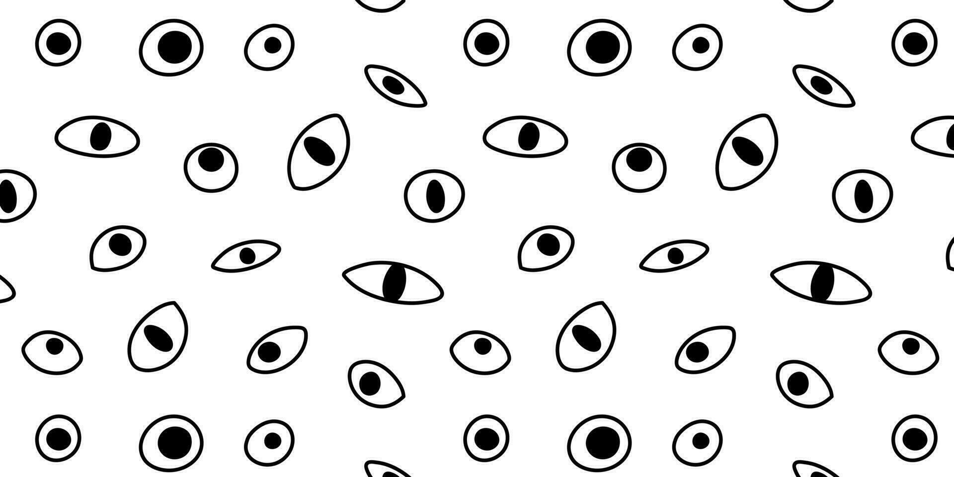 Eyes hand drawn doodles seamless pattern isolated on white background. Eyes sketch pattern for screen background, wrapping paper, wallpaper, textile and surface design. vector