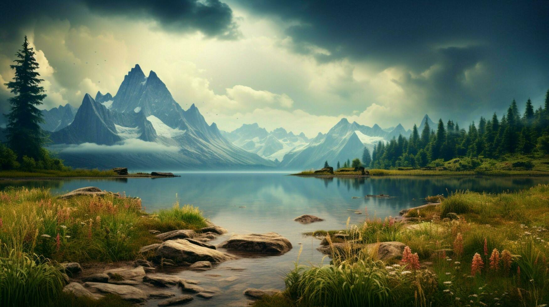 AI generated Nature Landscapes background photo