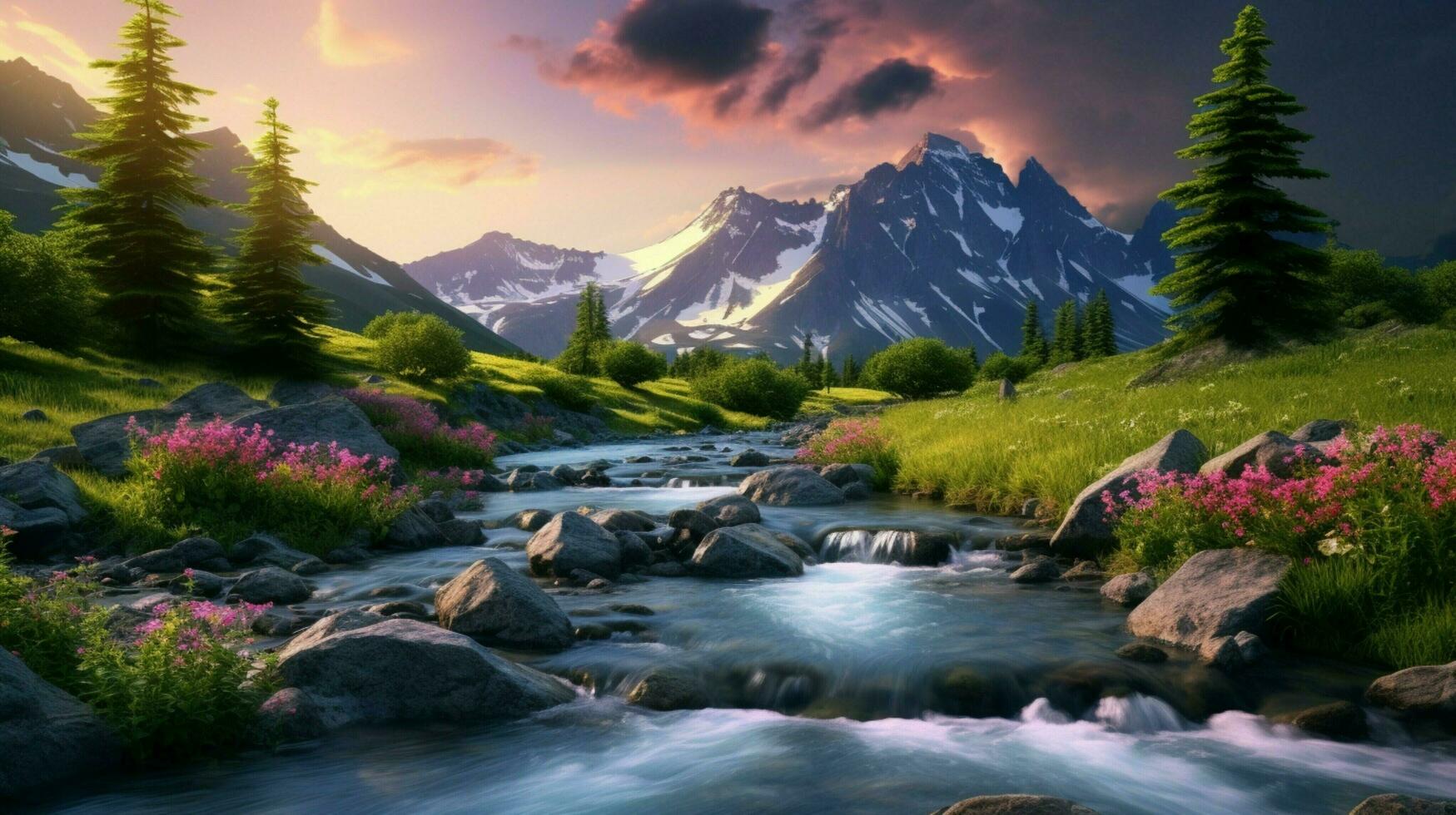 AI generated Nature Landscapes background photo