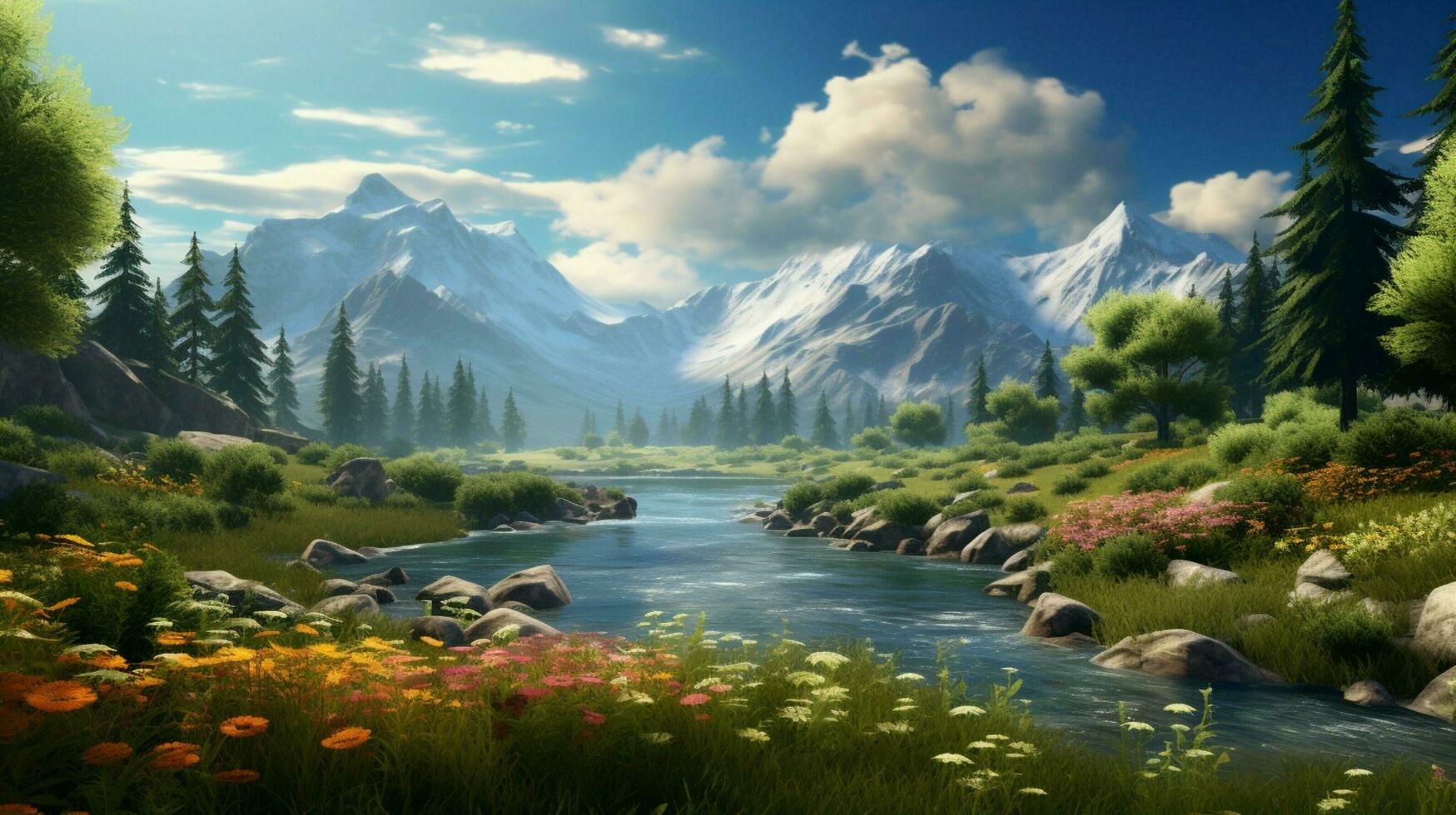 AI generated Nature Landscapes background photo
