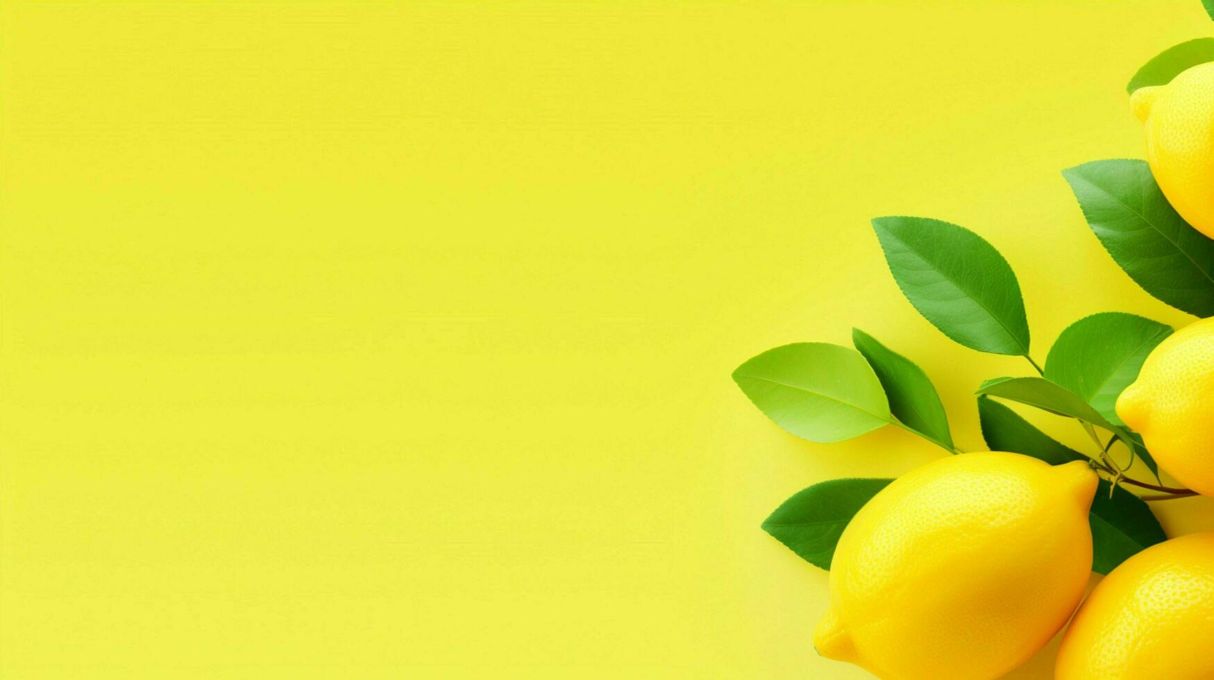 AI generated Lemon yellow background photo