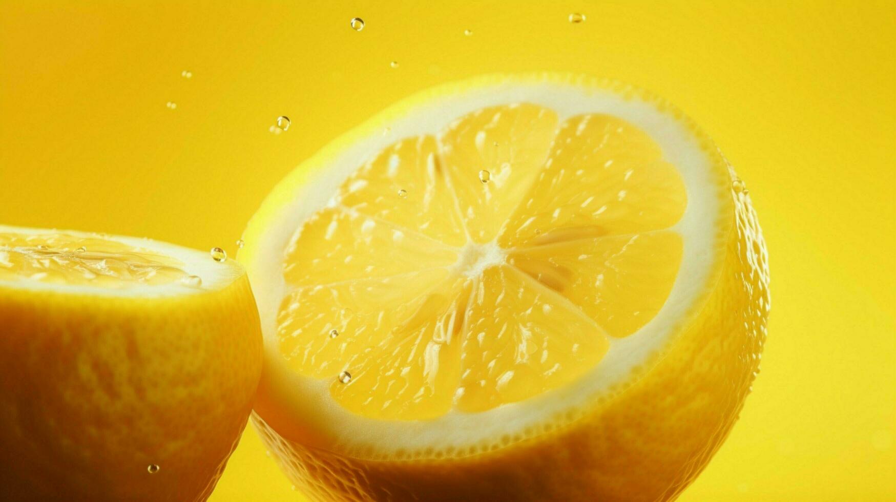 AI generated Lemon yellow soft background photo