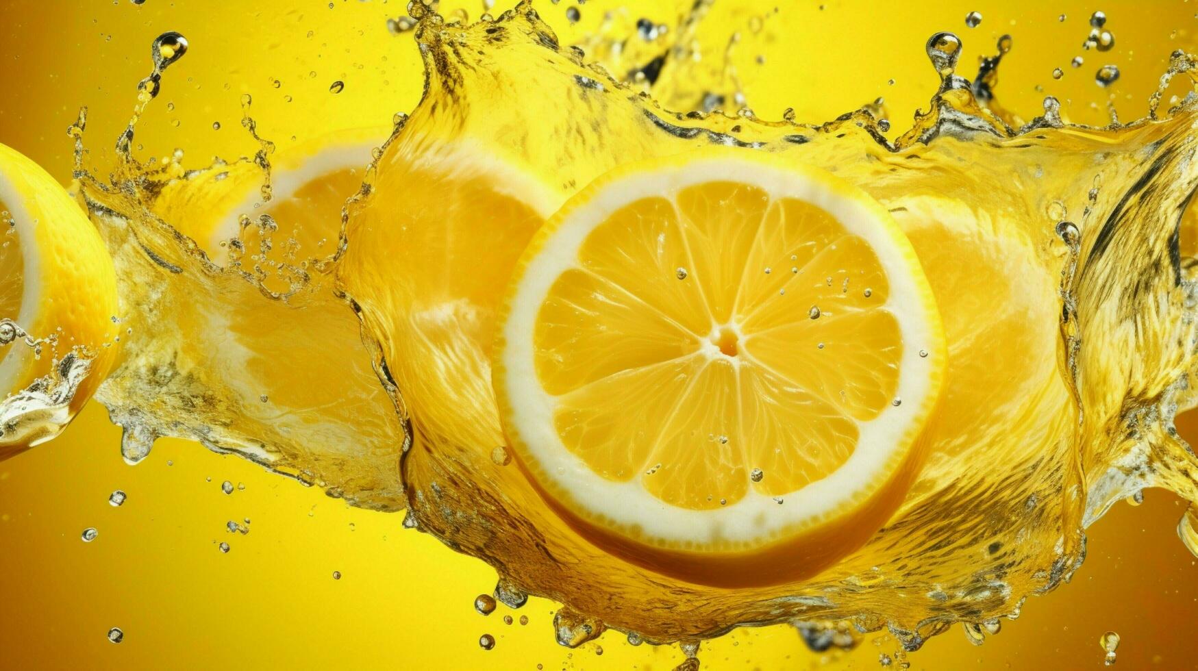 ai generado limón amarillo color chapoteo antecedentes foto