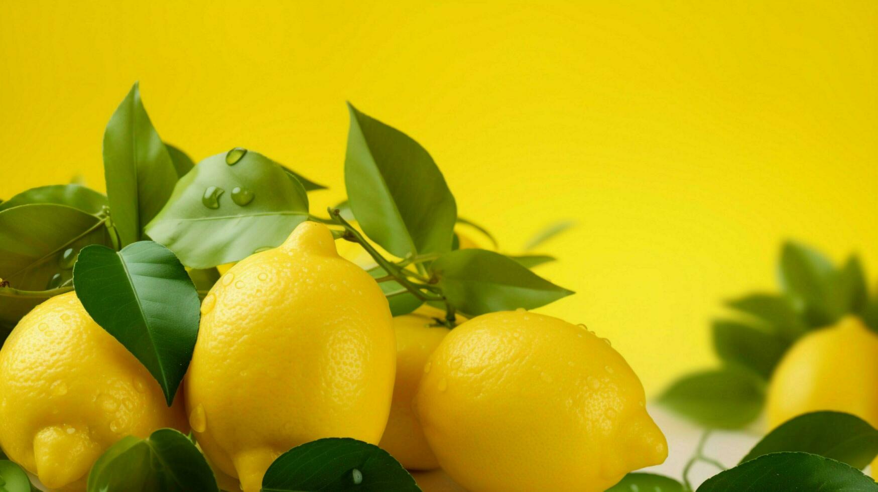 AI generated Lemon yellow soft background photo