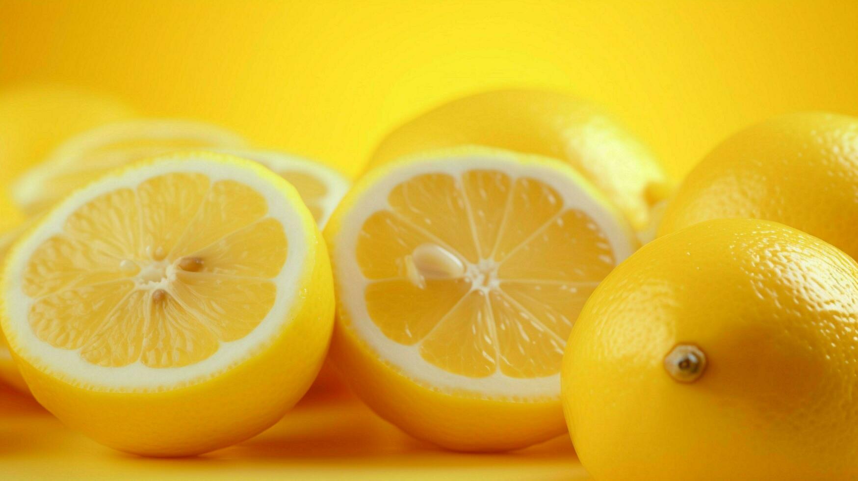 AI generated Lemon yellow soft background photo