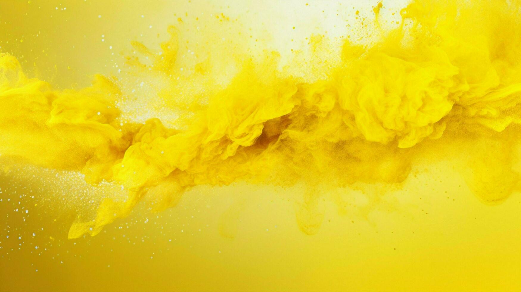 AI generated Lemon yellow color powder splash background photo